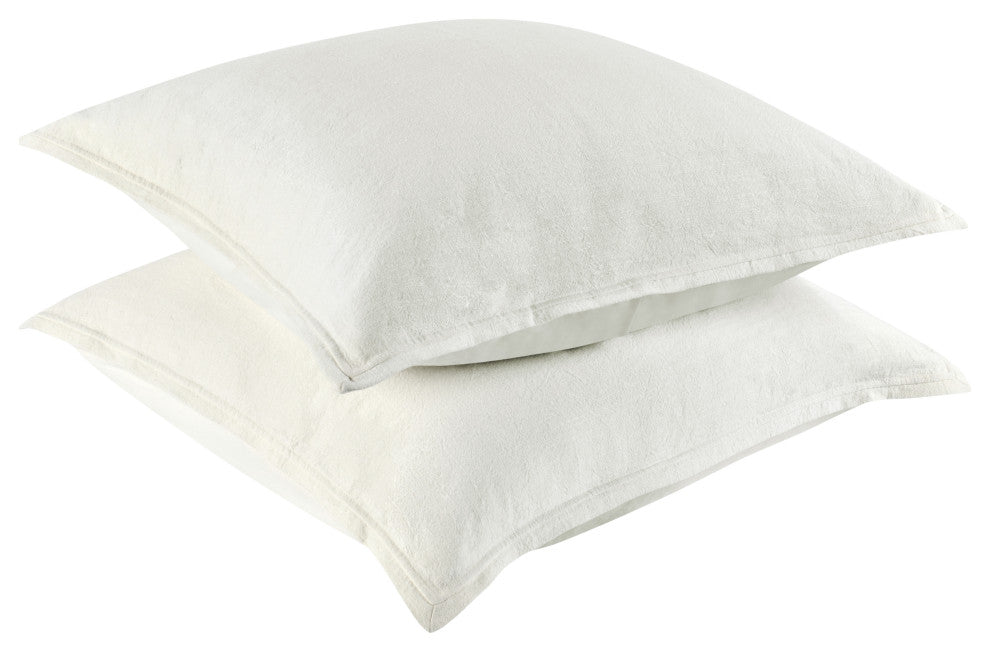 Talia Cotton Linen Blend Shams, Natural, Ivory, Euro Sham