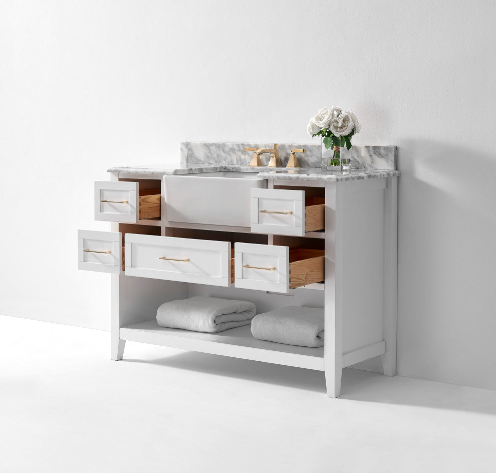 Hayley Bathroom Vanity Set, White, 48"