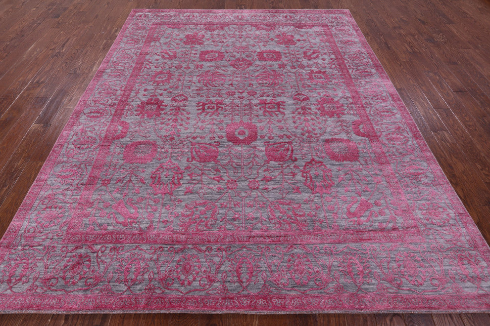 Hand Knotted Persian Wool & Silk Rug 8' 2" X 10' 1" - Q15750
