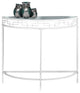 Accent Table, 36" White Metal Hall Console