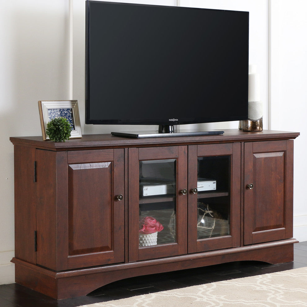 52" Brown Wood TV Stand Console