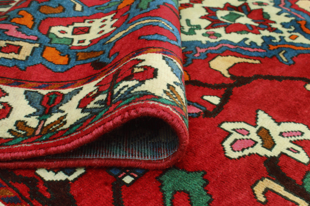 Fine Vintage Distressed Claud Red/Ivory Rug, 4'9 x 6'8