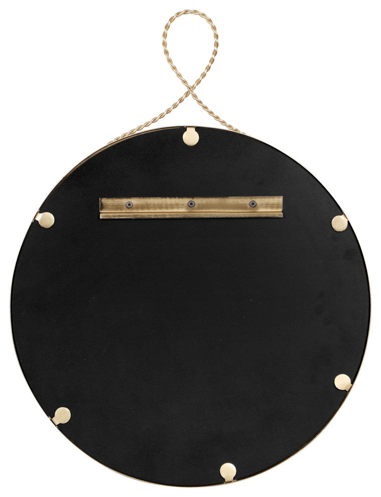 Ravina Braided Brass Wall Mirror, Round