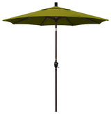 7.5' Bronze Push-Button Tilt Crank Aluminum Umbrella, Ginkgo Pacifica