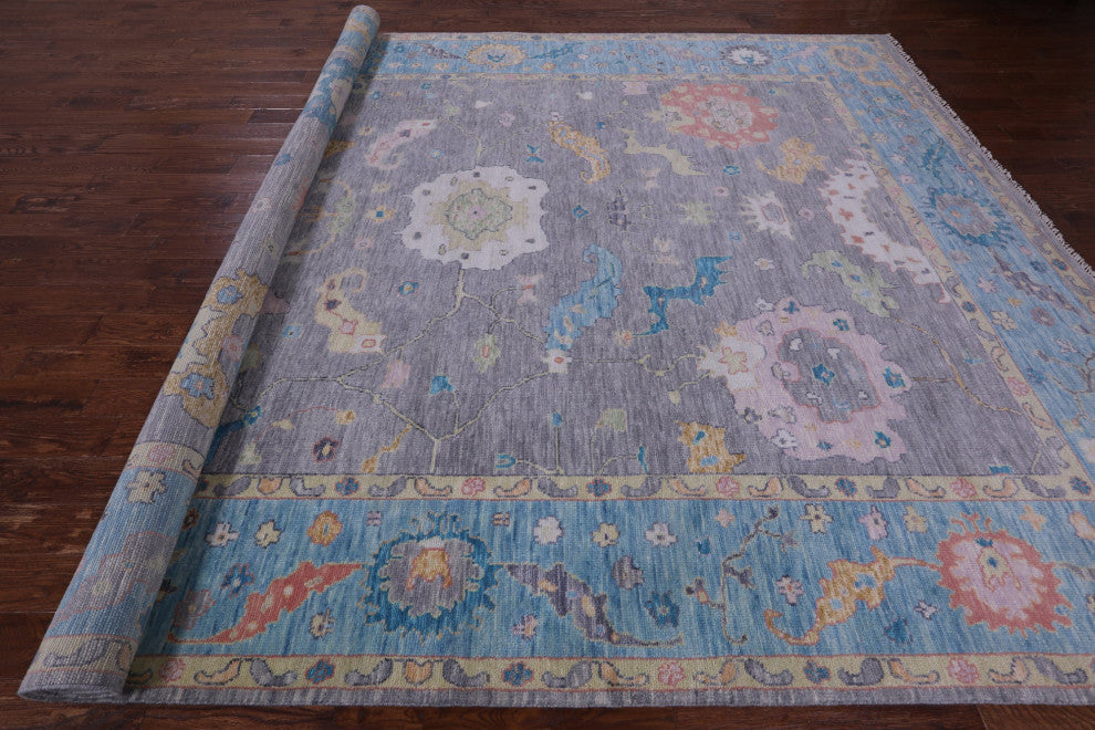 Turkish Oushak Handmade Wool Rug 10' 4" X 14' 1" - Q13313