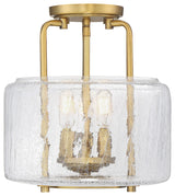 Avalon 3-Light Warm Brass Semi Flush Mount