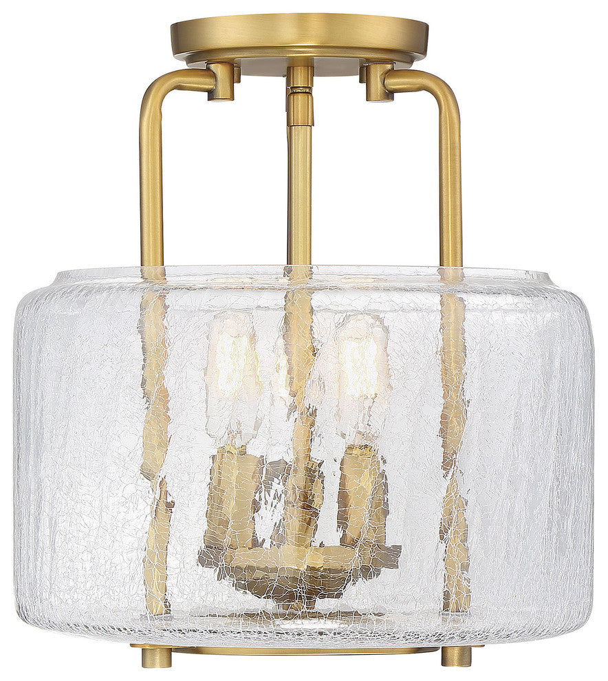 Avalon 3-Light Warm Brass Semi Flush Mount