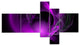 Purple Fractal Galactic Nebula, Abstract Wall Art Canvas, 60"x32", 5 panels