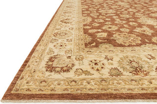 Hand Knotted Vegetable Dyed Wool Majestic Area Rug, Rust/Ivory, 3'x5'