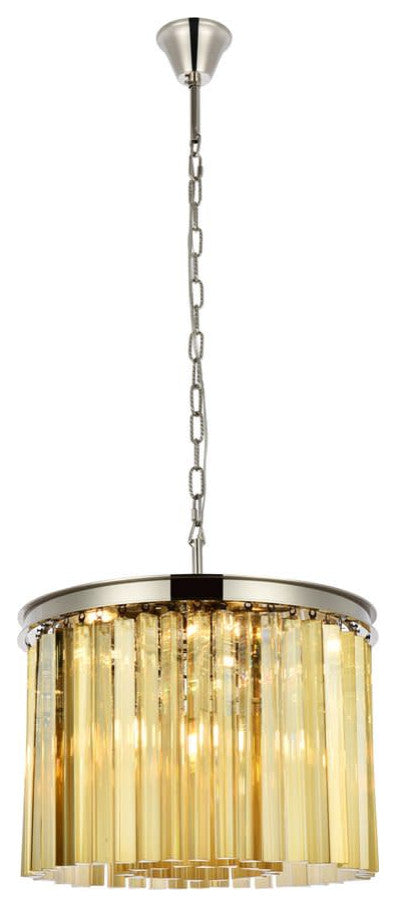 Elegant Lighting 1208D20-GT/RC Sydney 6 Light 20"W Crystal - Polished Nickel