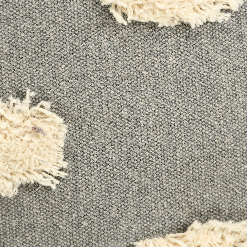 Pom Pom Palace Glam Throw Pillow, Light Gray, 20" X 20"