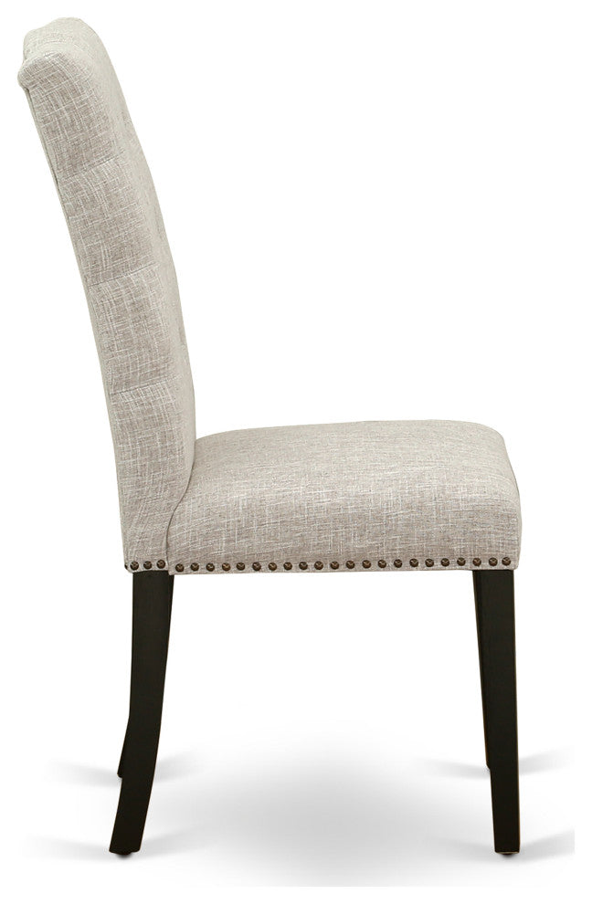 3 Pc Kitchen Set, Table, 2 Doeskin Chairs Button Tufted Back