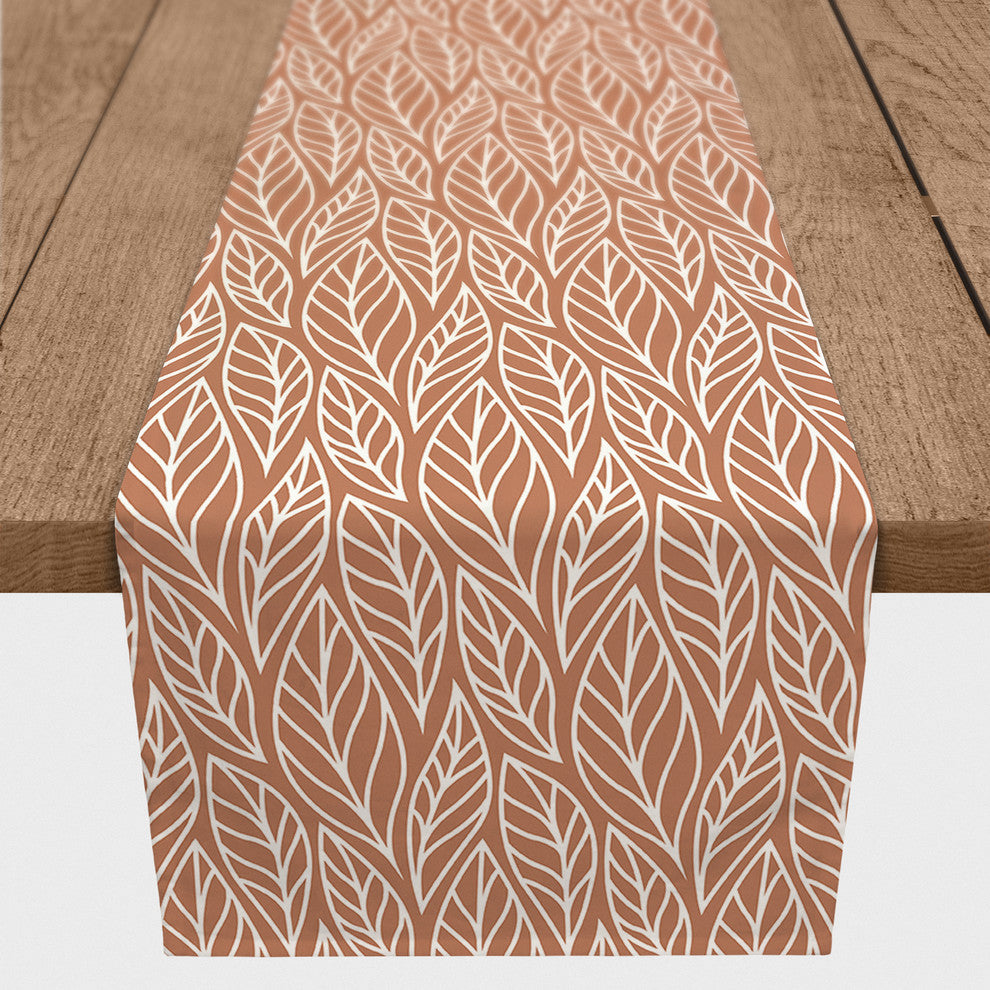 Copper Leaf Pattern 16"x90" Table Runner