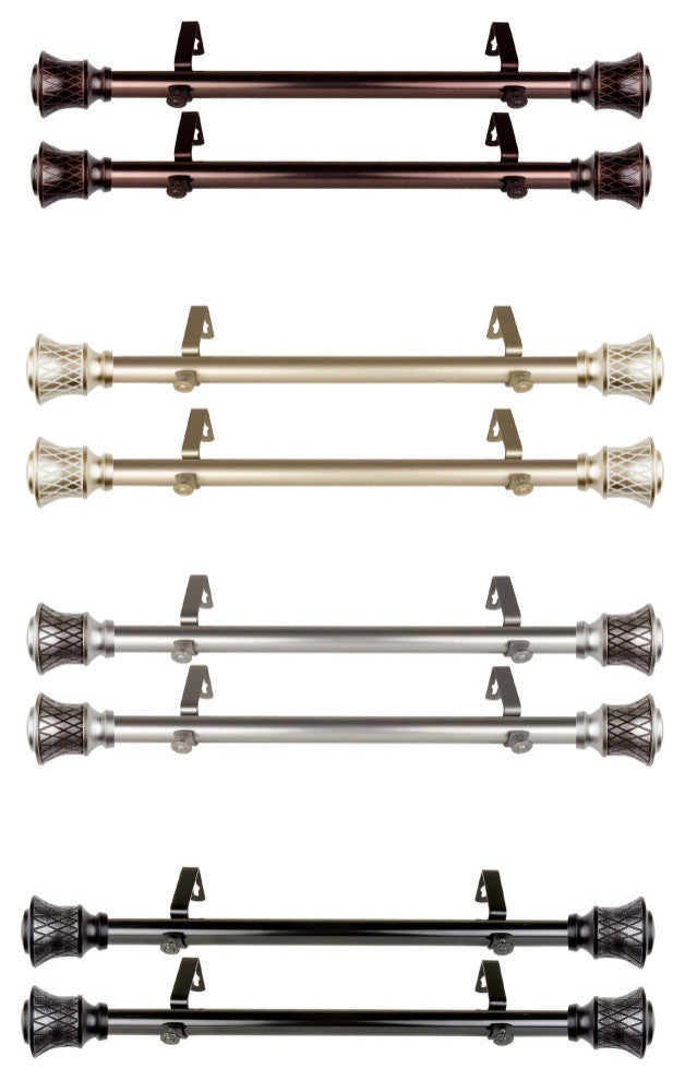 Alina Side Curtain Rods 12-20", Light Gold