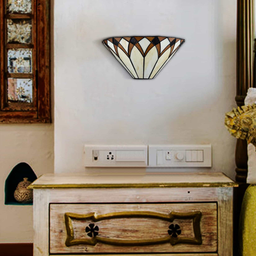 Tiffany Wall Sconce Light With Stained Glass