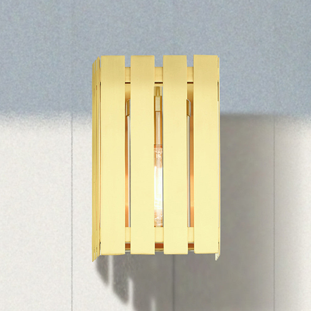 Livex Lighting Greenwich 1 Light Satin Brass Small Outdoor Wall Lantern