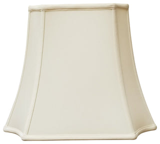 Royal Designs Rectangle Inverted Cut Corners Lamp Shade, Eggshell, 13x13x11.5