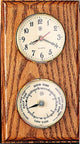 Quartz Clock and Tide Clock on Oak Wood With Brass Bezel