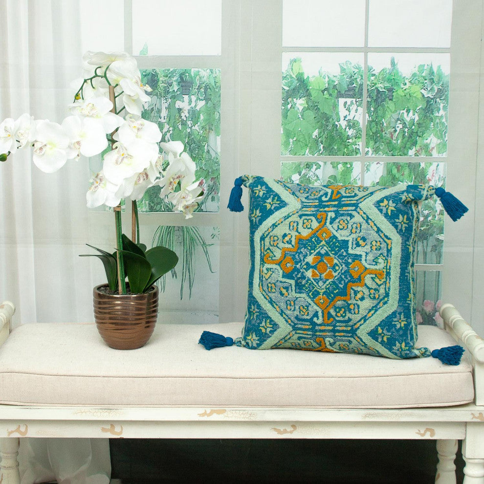 Parkland Collection Lotus Teal Throw Pillow
