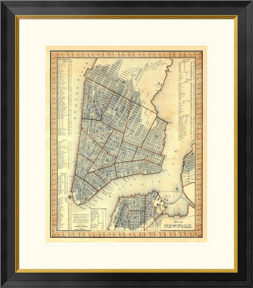 "City of New York, 1846"  by Samuel Augustus Mitchell, 28x32"