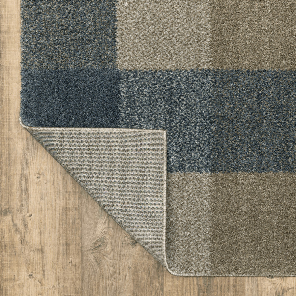 5' X 8' Tan and Gray Geometric Power Loom Area Rug