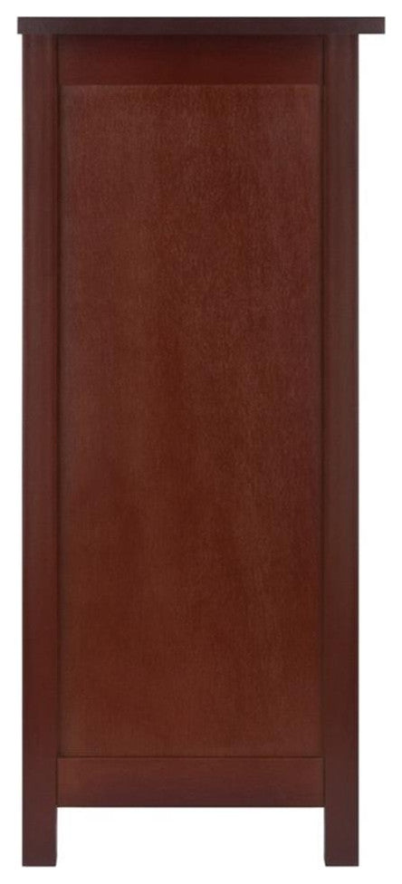 Milan 4-PieceStorage Shelf With 3 Foldable Woven Baskets, Walnut