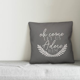 Oh Come Let Us Adore Him 16"x16" Throw Pillow