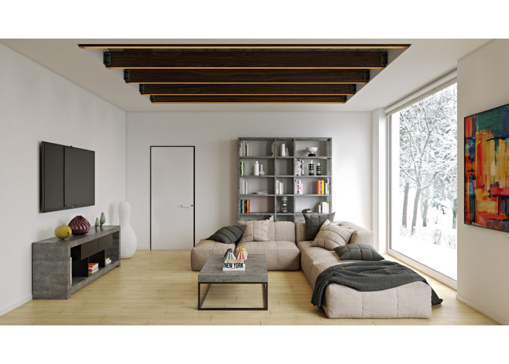 Modern Grey faux Concrete Thick Top Coffee Table