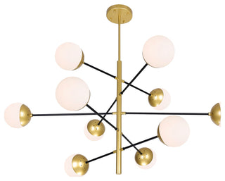 Compass 10 Light Chandelier With Medallion Gold Finish