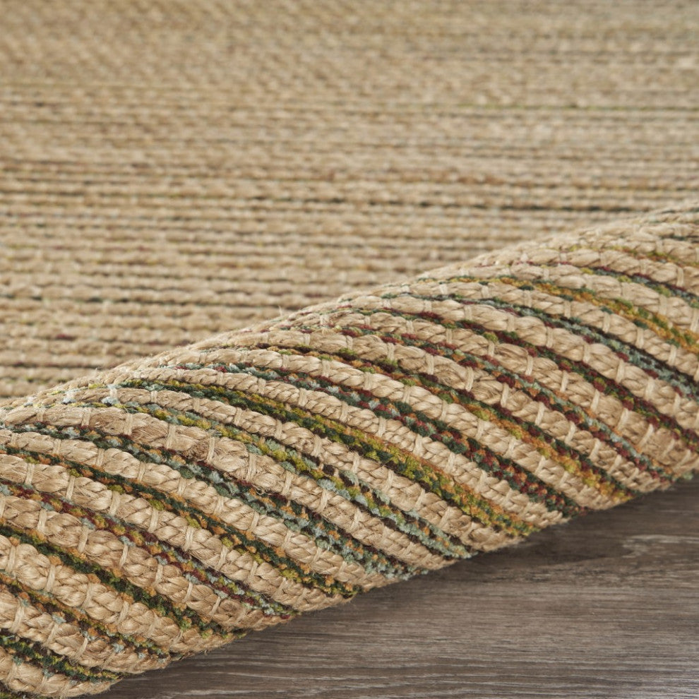 9" x 12" Natural Undertone Striated Area Rug