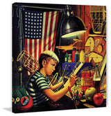 "Model Airplanes" Painting Print on Canvas by Stevan Dohanos