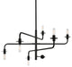 Atelier Urban Edge 6-Light Pendant, Satin Black With Frosted Optical Acrylic