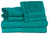 Deluxe 6-Piece Cotton Terry Bath Towel Set, Teal