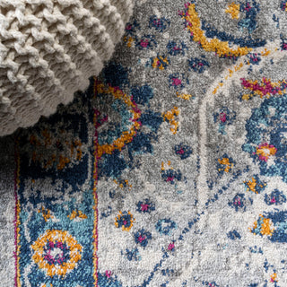 Izil Modern Persian Light Gray/Blue 3'x5' Area Rug