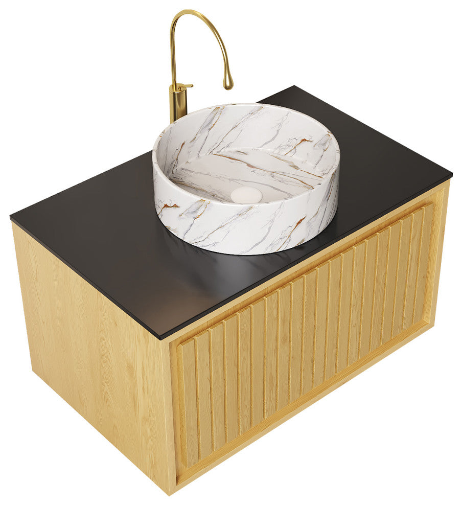 Wall-mounted plywood Bathroom Storage Cabinet with Drawer, White
