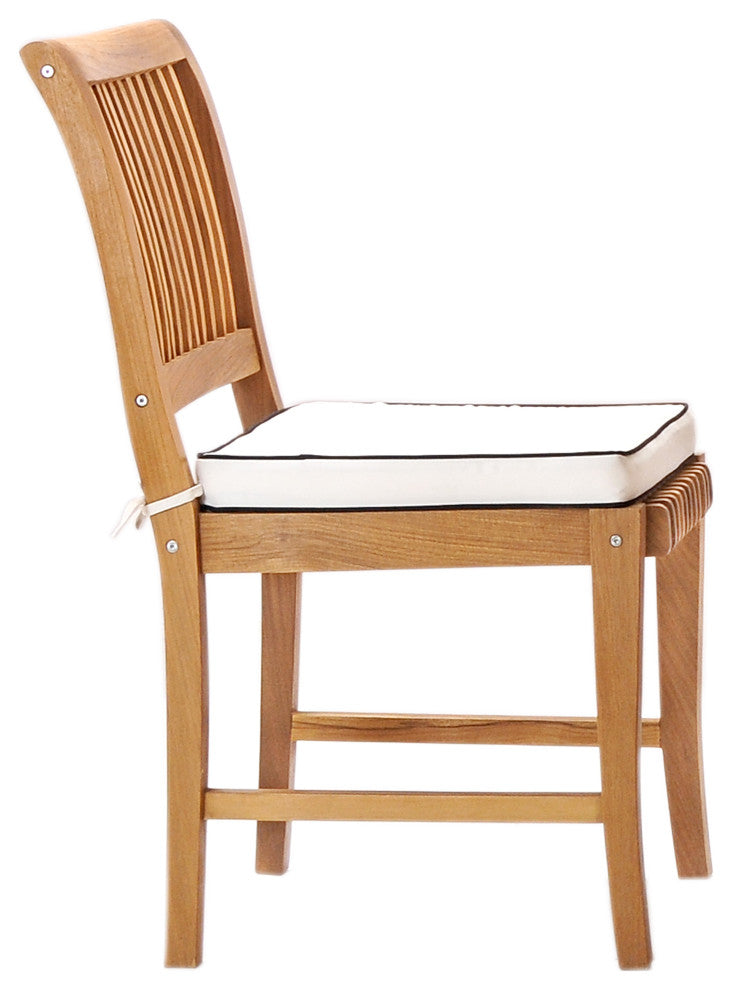 7 Piece Teak Wood Castle Patio Dining Set with Round to Oval Extension Table