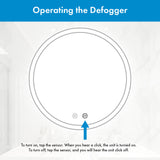 Orbit Round Dimmable LED Mirror with Defogger, 36"x1.75"