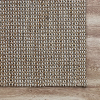 Crest Beige/Natural Rustic Striped Handmade Jute/Wool Blend Area Rug, 10' x 14'