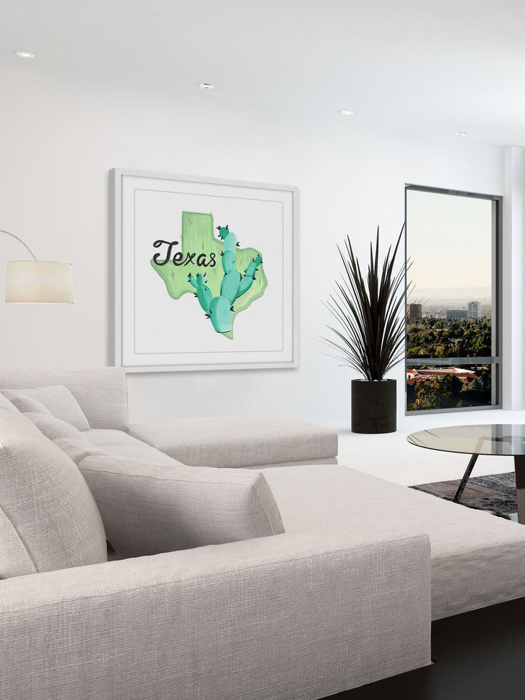 "Green Texas" Framed Painting Print, 24x24