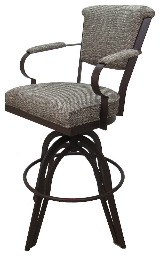 Miami Counter 26" or 30" Metal Bar Stool - A Base, Plumley Cocoa - Brown, 26"