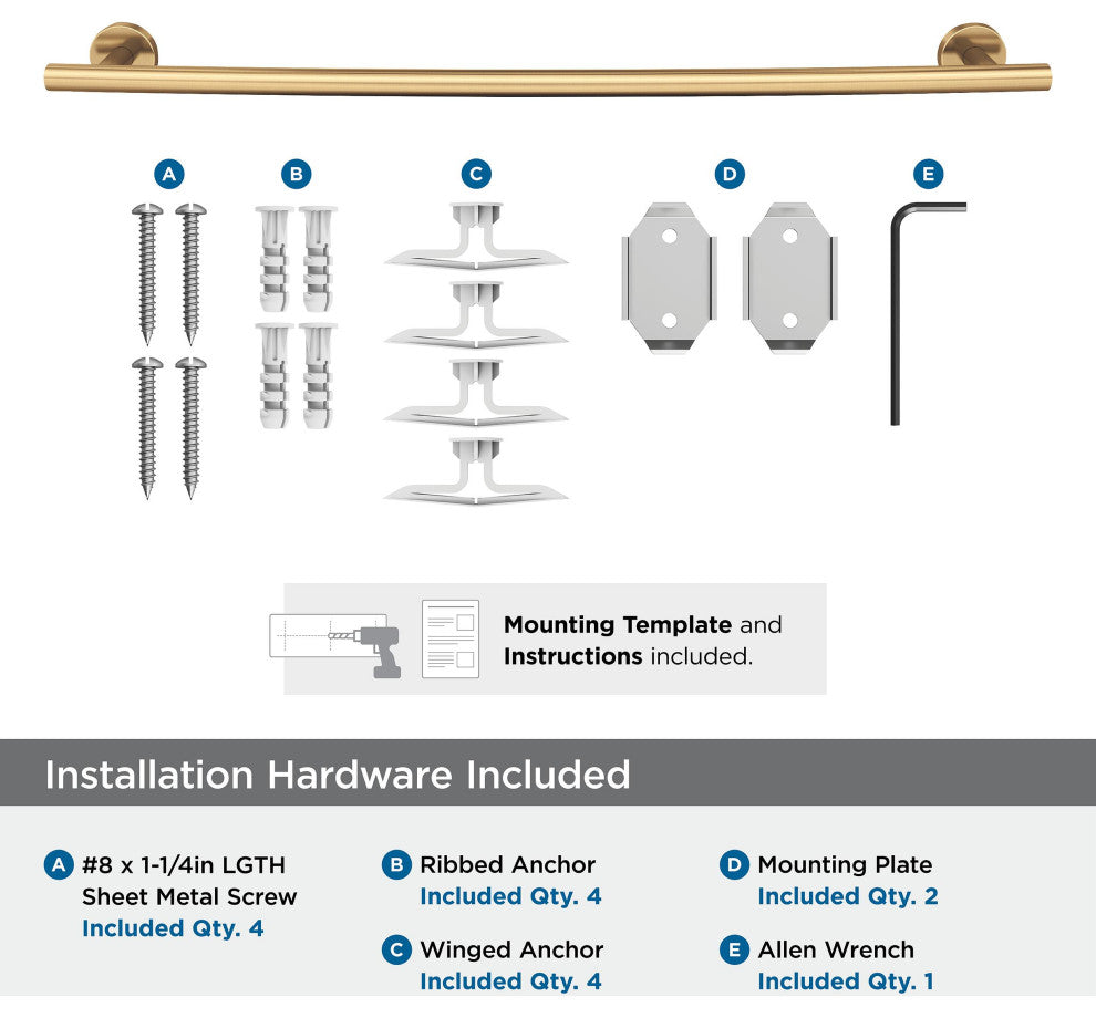 Towel Bar, 24", Champagne Bronze