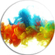 Colorful Ink In Water, Abstract Large Disc Metal Wall Art, 11"