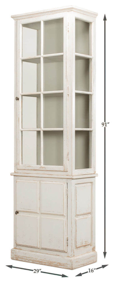 Antiqued White Rustic Bookcase