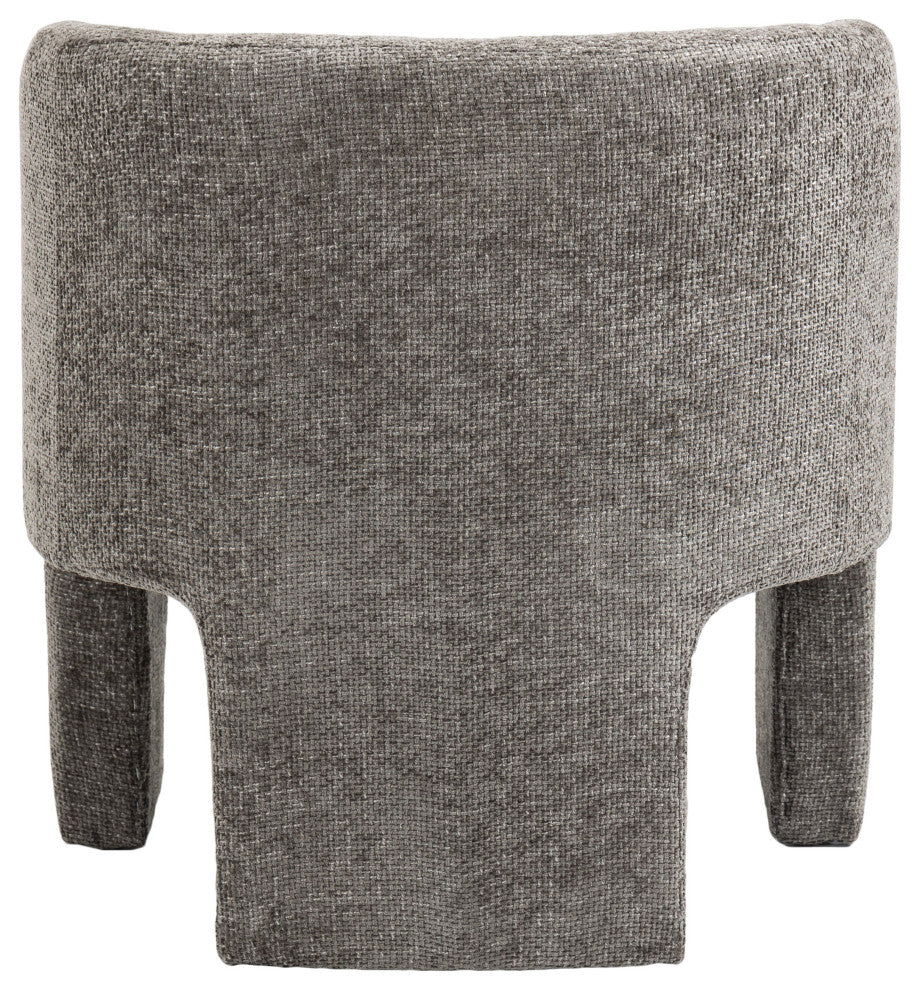 Sawyer Beige Weaved Polyester Fabric Accent Chair, Grey, Chenille Fabric