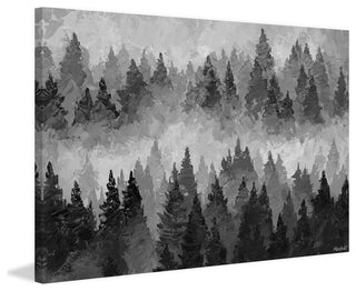 "Pine Forests" Painting Print on Wrapped Canvas, 30x20
