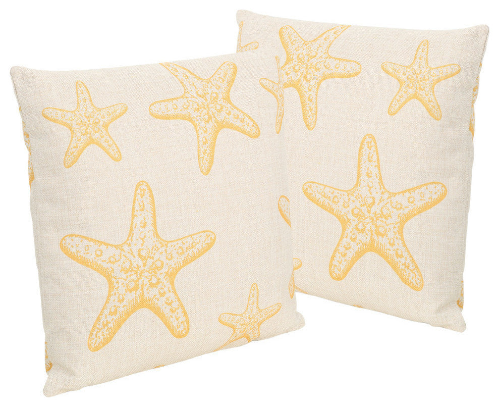 GDF Studio Zona Outdoor 18" Water Resistant Square Pillows, Set of 2