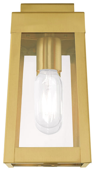 Livex Lighting Satin Brass 1-Light Outdoor Wall Lantern