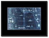 Portolan Chart Vivid Map Print On Canvas With Black Frame, 16" X 21"
