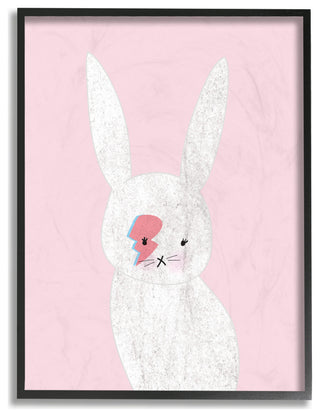 Stupell Industries Pink Bowie Bunny, 16"x20", Black Framed