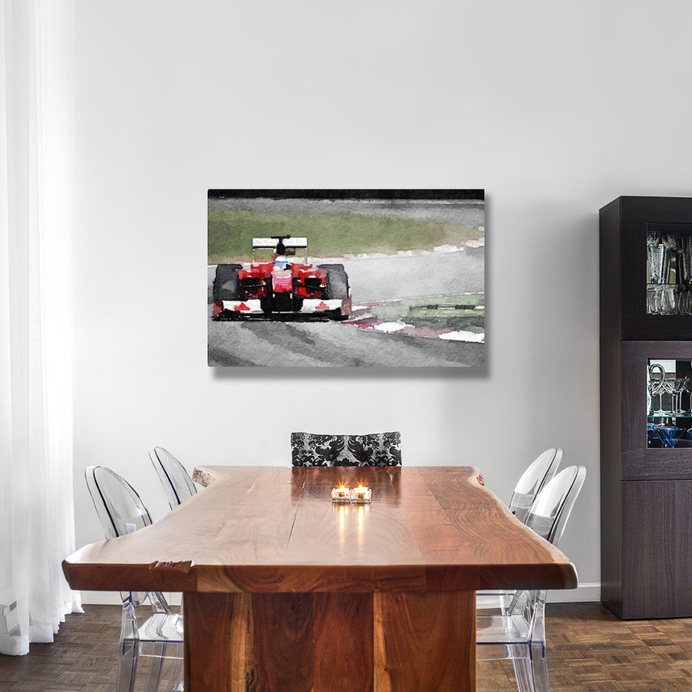 "Ferrari F1 on Track Watercolor" Fine Art Print